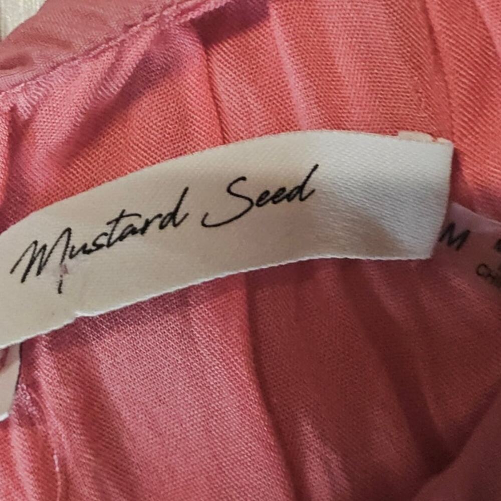 Mustrad Seeds Tiered Short Dress Beachy A-line Coral Pink Women's M 4083 - Picture 5 of 11